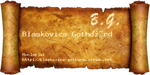 Blaskovics Gothárd névjegykártya